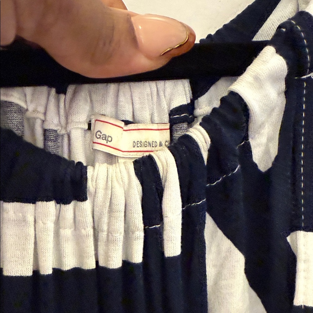GAP Navy and White Geometric Maxi Dress - Picture 4 of 7